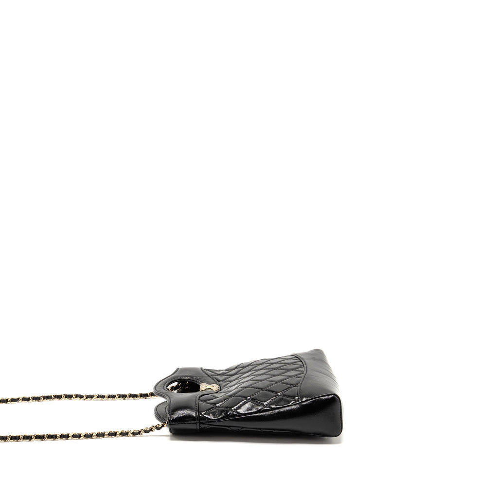 CHANEL MINI 31 BAG SHINY LAMBSKIN BLACK LGHW (MICROCHIP)