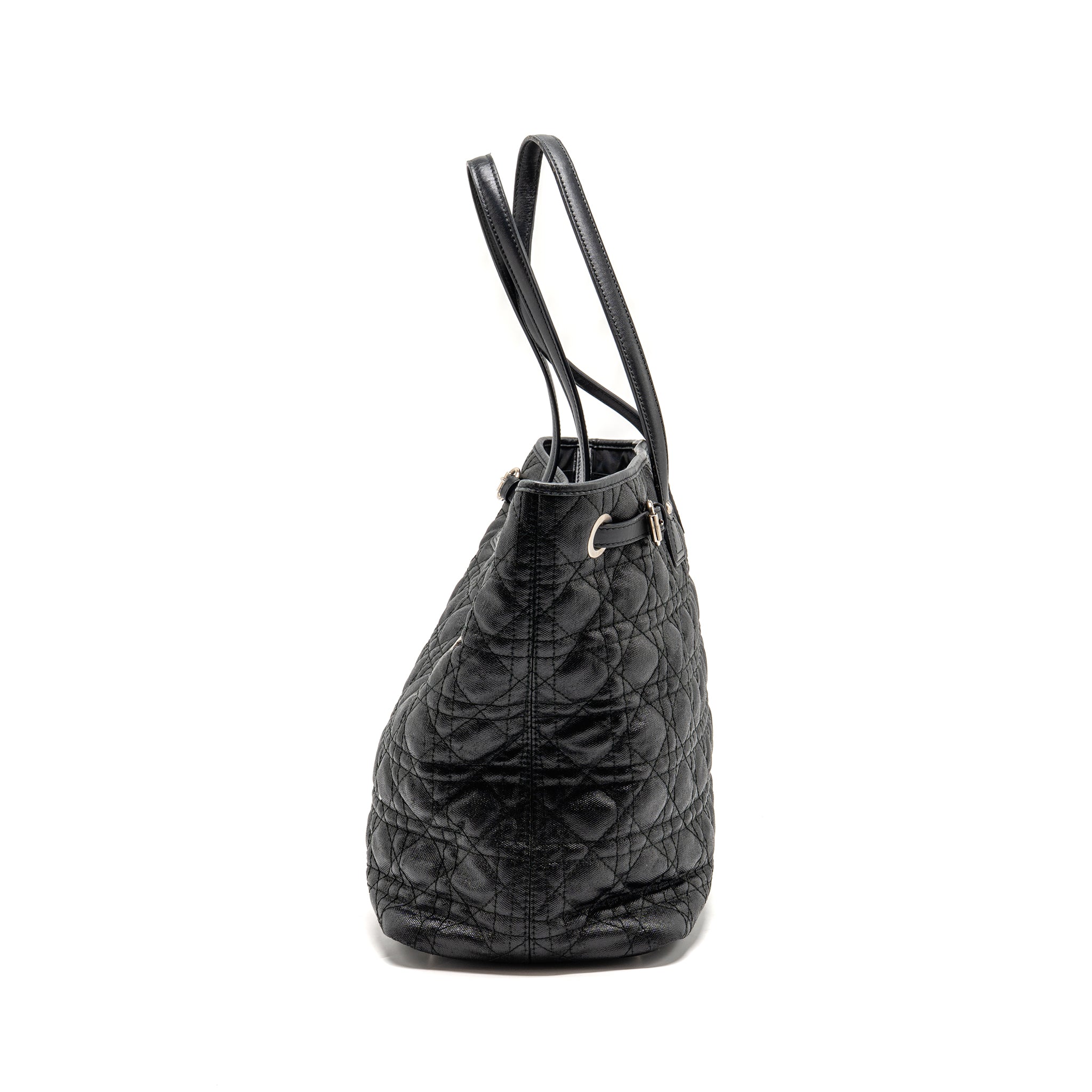 DIOR SHOPPING TOTE BAG CANVAS BLACK SHW