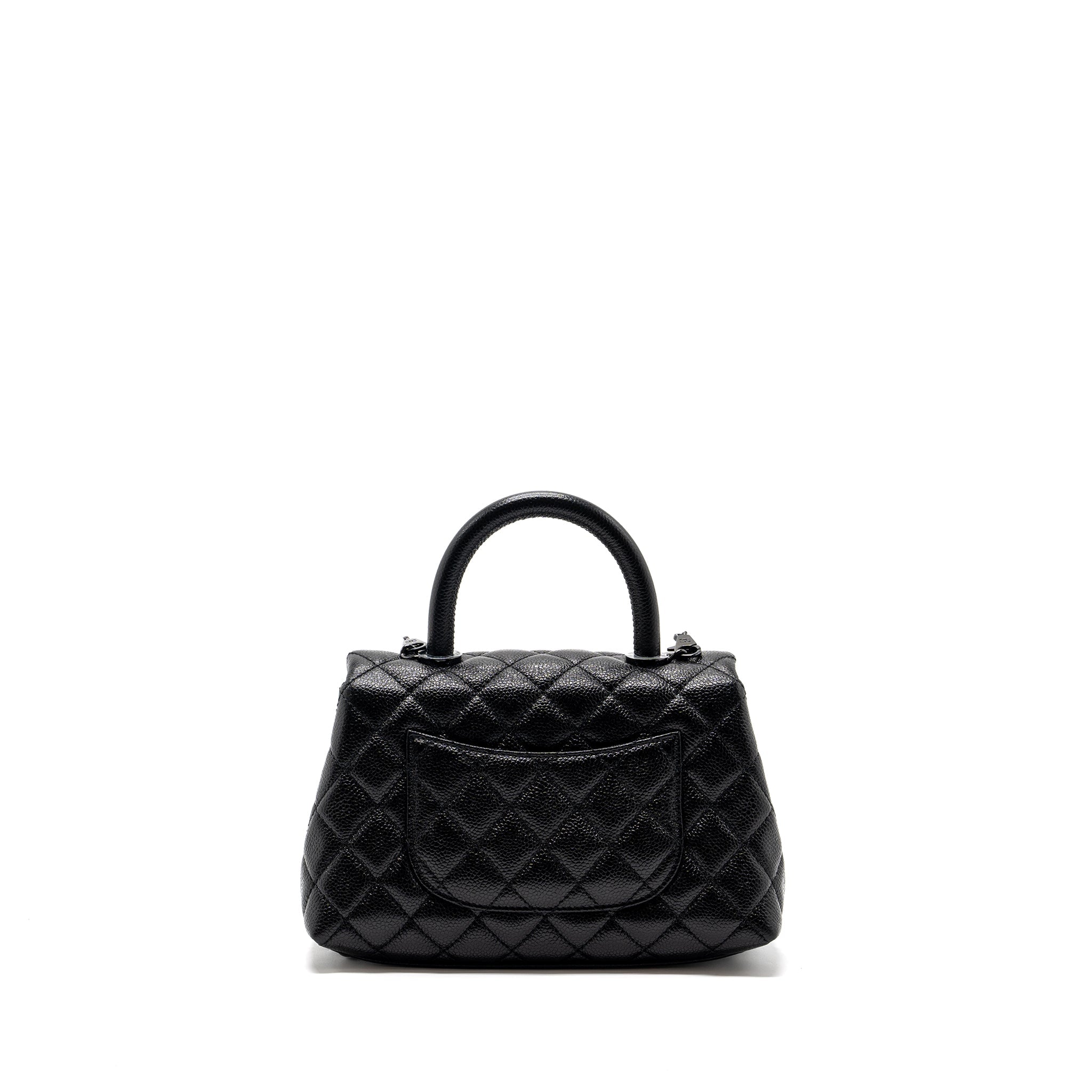 CHANEL SMALL COCO HANDLE CAVIAR SO BLACK / BLACK HARDWARE