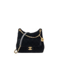 CHANEL 23B HOBO BAG VELVET BLACK GHW (MICROCHIP)