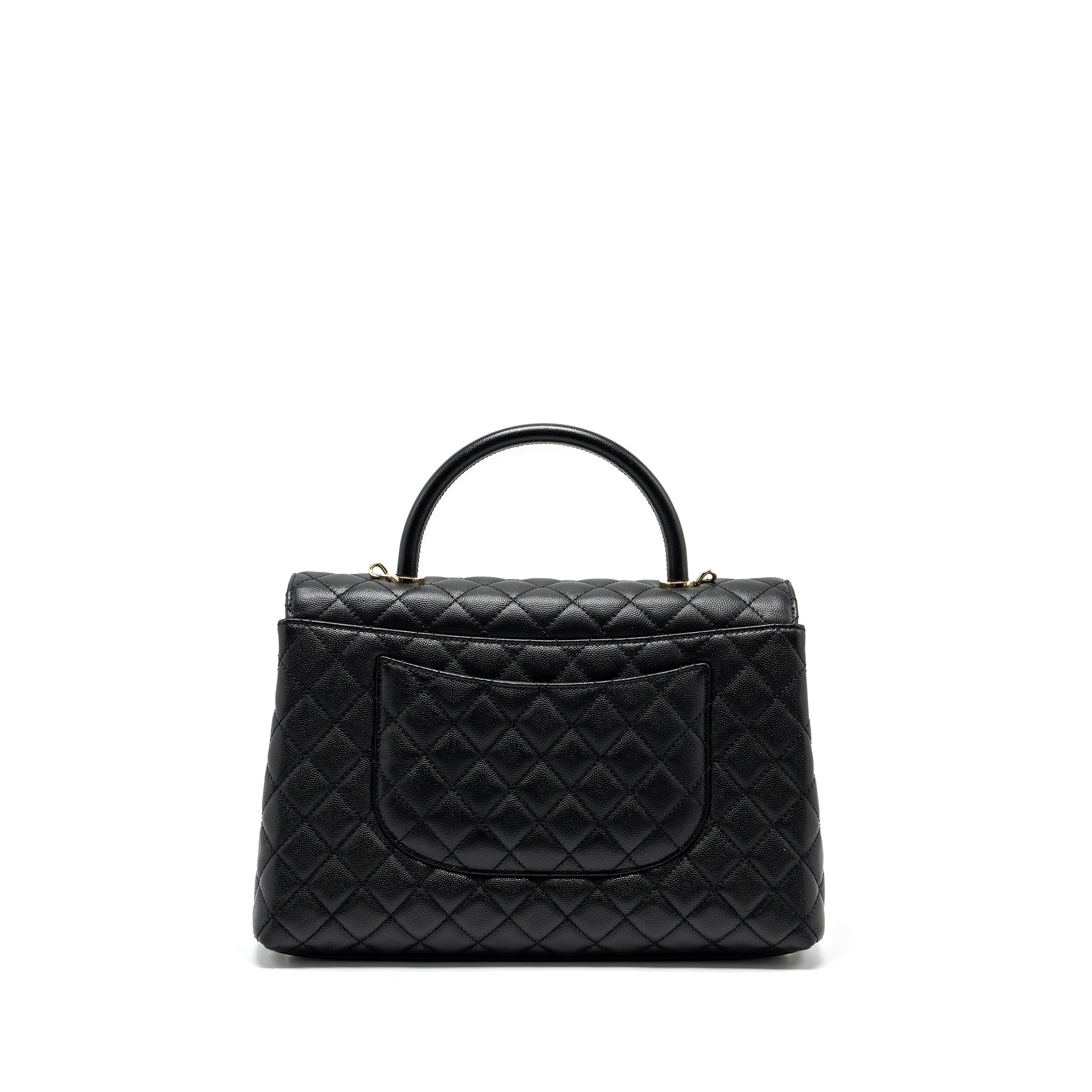 CHANEL LARGE COCO HANDLE CAVIAR BLACK LGHW (MICROCHIP)