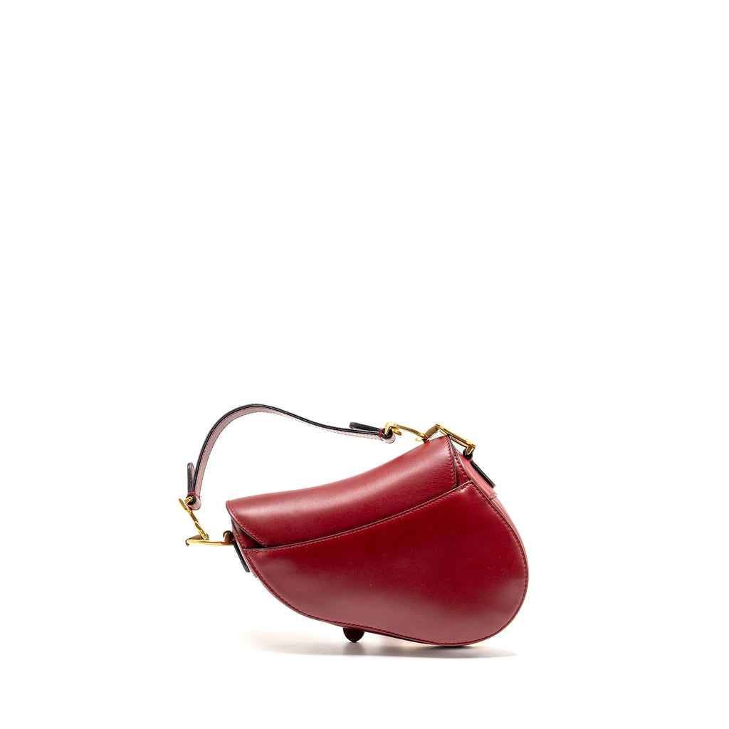 DIOR MINI SADDLE BAG CALFSKIN RED GHW
