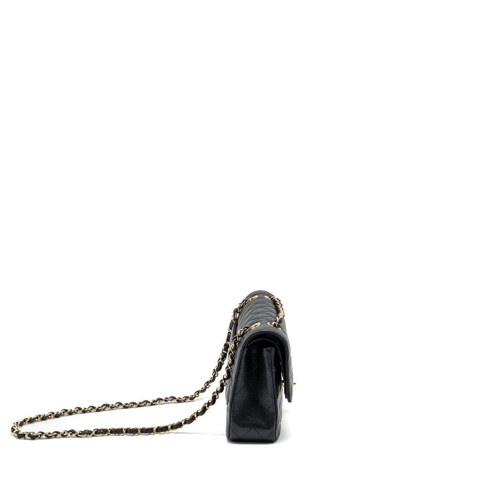CHANEL MEDIUM CLASSIC DOUBLE FLAP BAG CAVIAR BLACK GHW