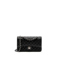 CHANEL MEDIUM CLASSIC DOUBLE FLAP BAG CAVIAR BLACK SHW (MICROCHIP)