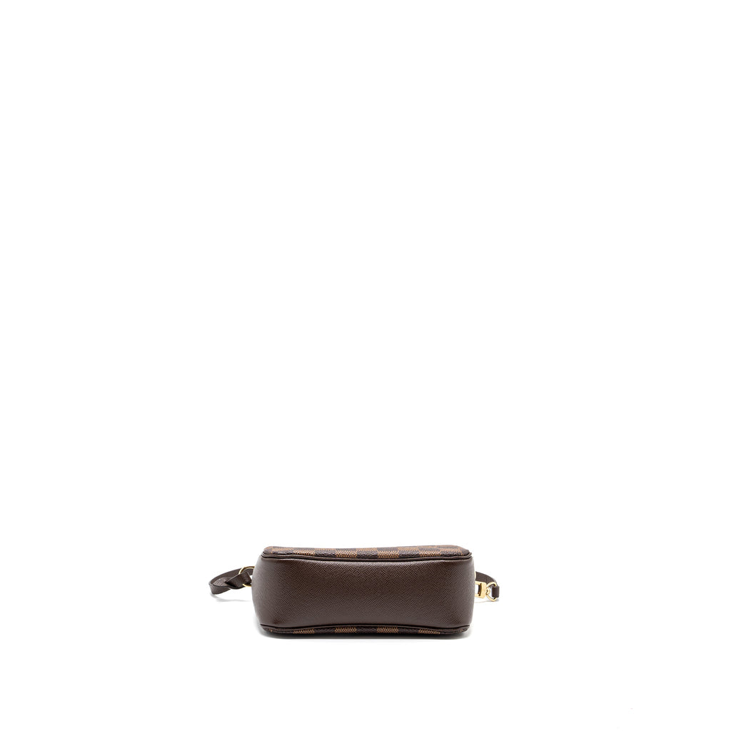 LOUIS VUITTON VINTAGE SQUARE SHOULDER BAG DAMIER EBENE GHW