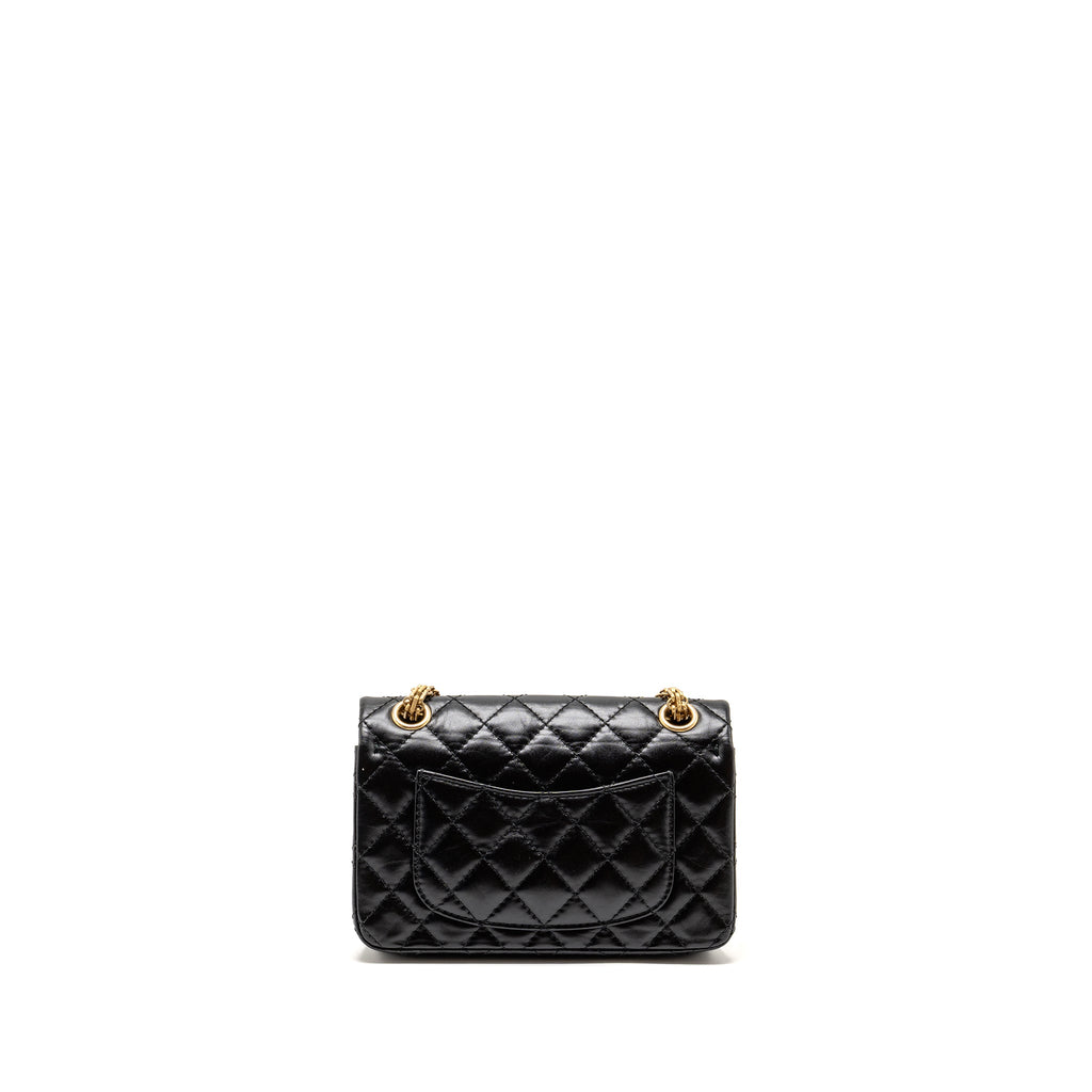 CHANEL MINI 2.55 REISSUE AGED CALFSKIN BLACK GHW