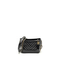 CHANEL SMALL CHEVRON GABRIELLE HOBO BAG CALFSKIN BLACK MULTICOLOUR HARDWARE