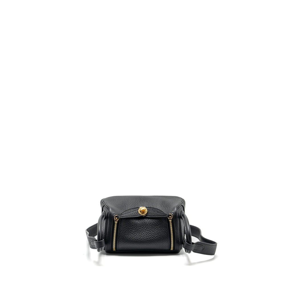 HERMES MINI LINDY CLEMENCE BLACK GHW