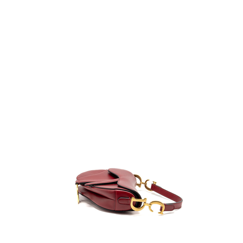 DIOR MINI SADDLE BAG CALFSKIN RED GHW