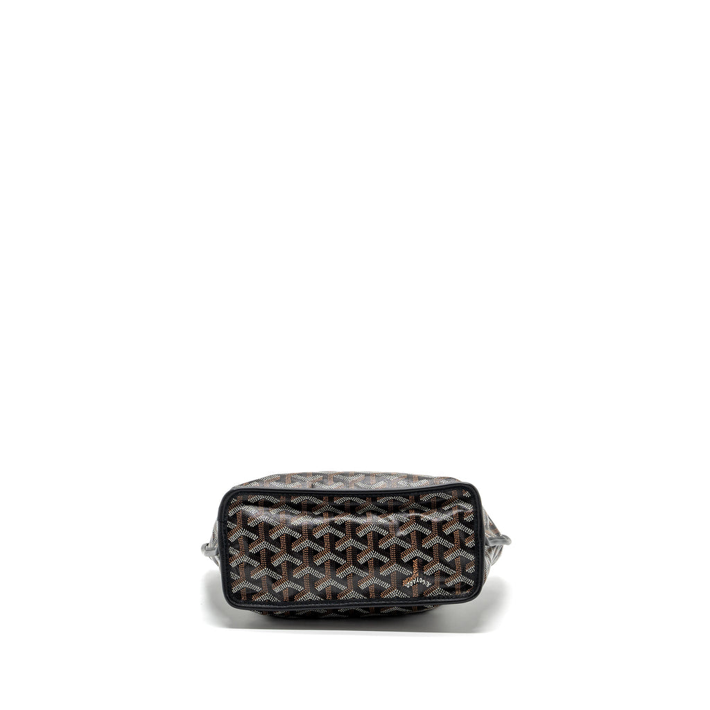 GOYARD MINI ANJOU TOTE BAG GOYARDLINE CANVAS / CALFSKIN BLACK SHW