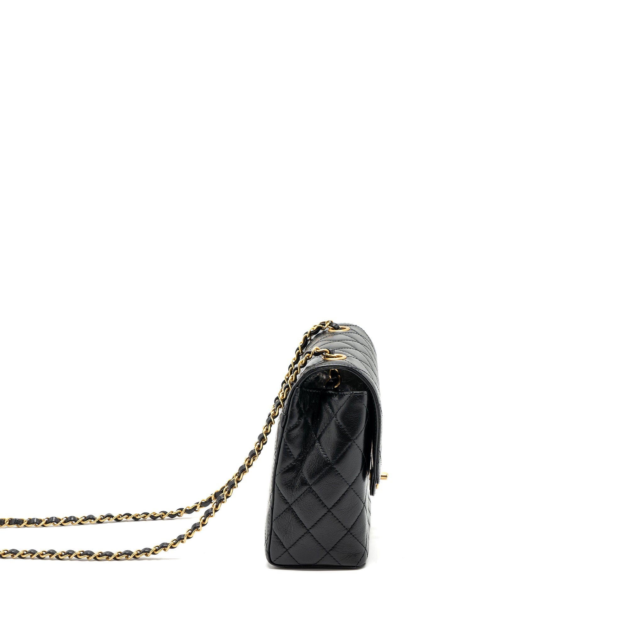 CHANEL 22K RETRO NEW SQUARE LARGE FLAP BAG GOATSKIN BLACK GHW (MICROCHIP)