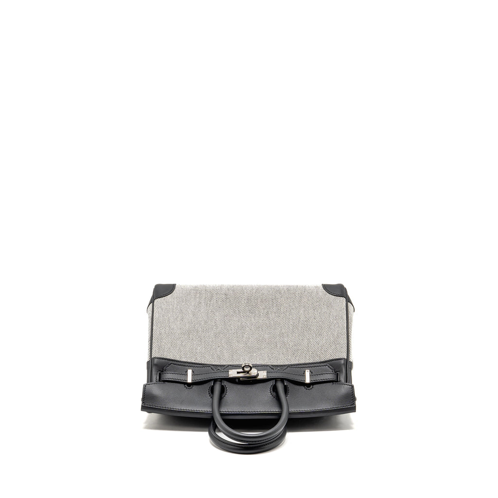 HERMES BIRKIN 25 TOILE SWIFT/CANVAS ECRU-NOIR/NOIR SHW