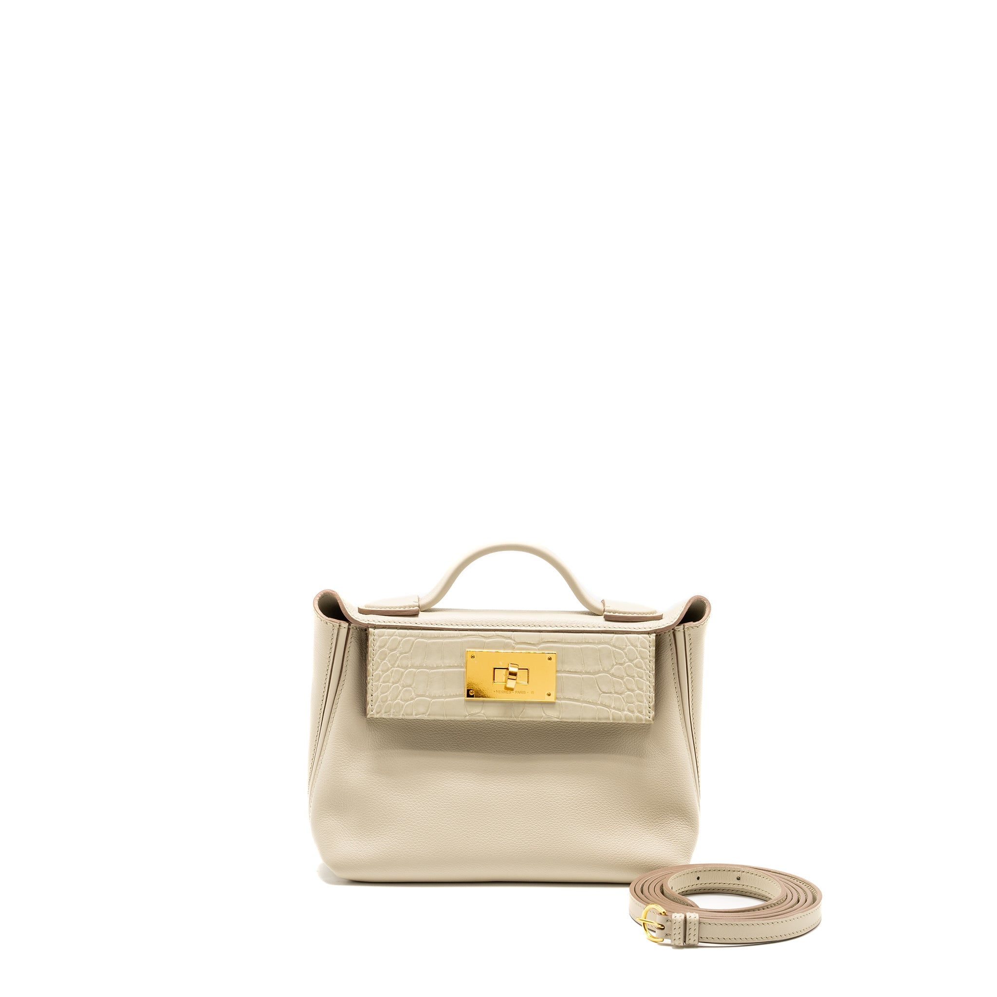 HERMES 24/24 2424-21 TOUCH EVERCOLOR /ALLIGATOR /SWIFT BETON GHW