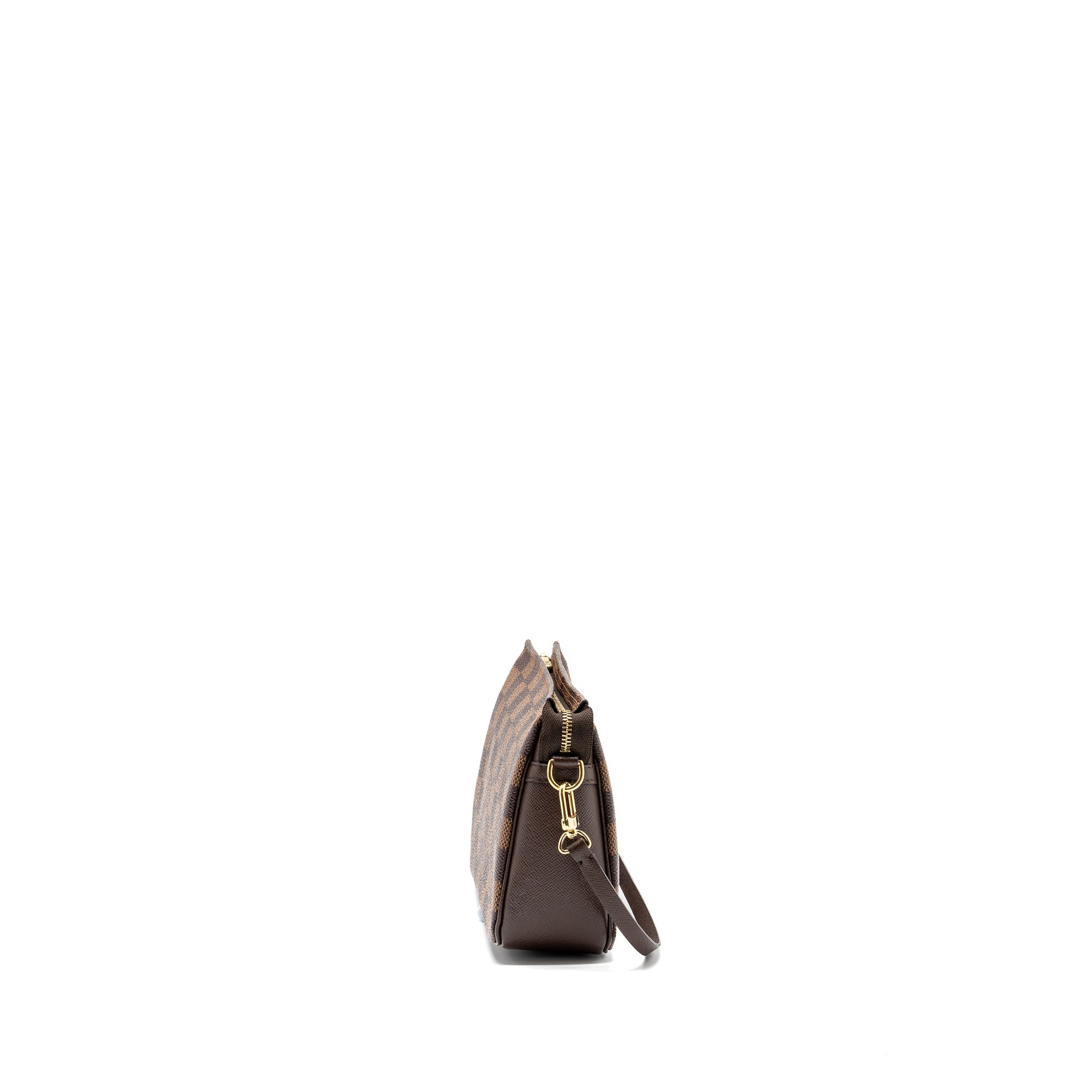LOUIS VUITTON VINTAGE SQUARE SHOULDER BAG DAMIER EBENE GHW