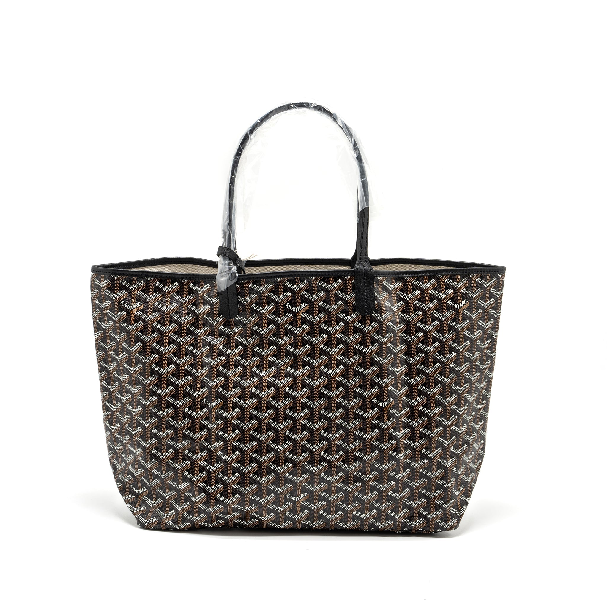 GOYARD SAINT LOUIS PM TOTE BAG GOYARDLINE CANVAS / LEATHER BLACK SHW