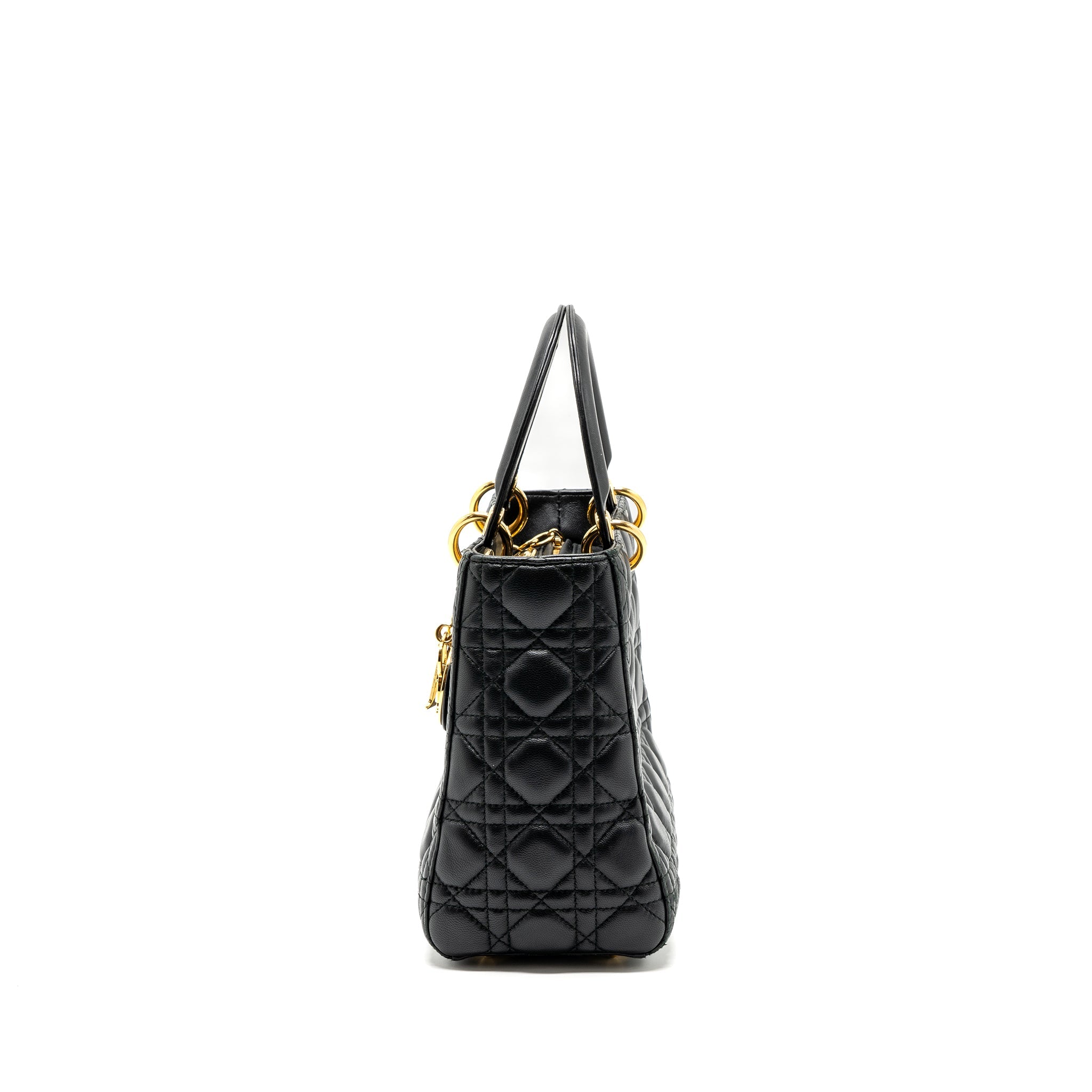 DIOR MEDIUM LADY DIOR LAMBSKIN BLACK GHW