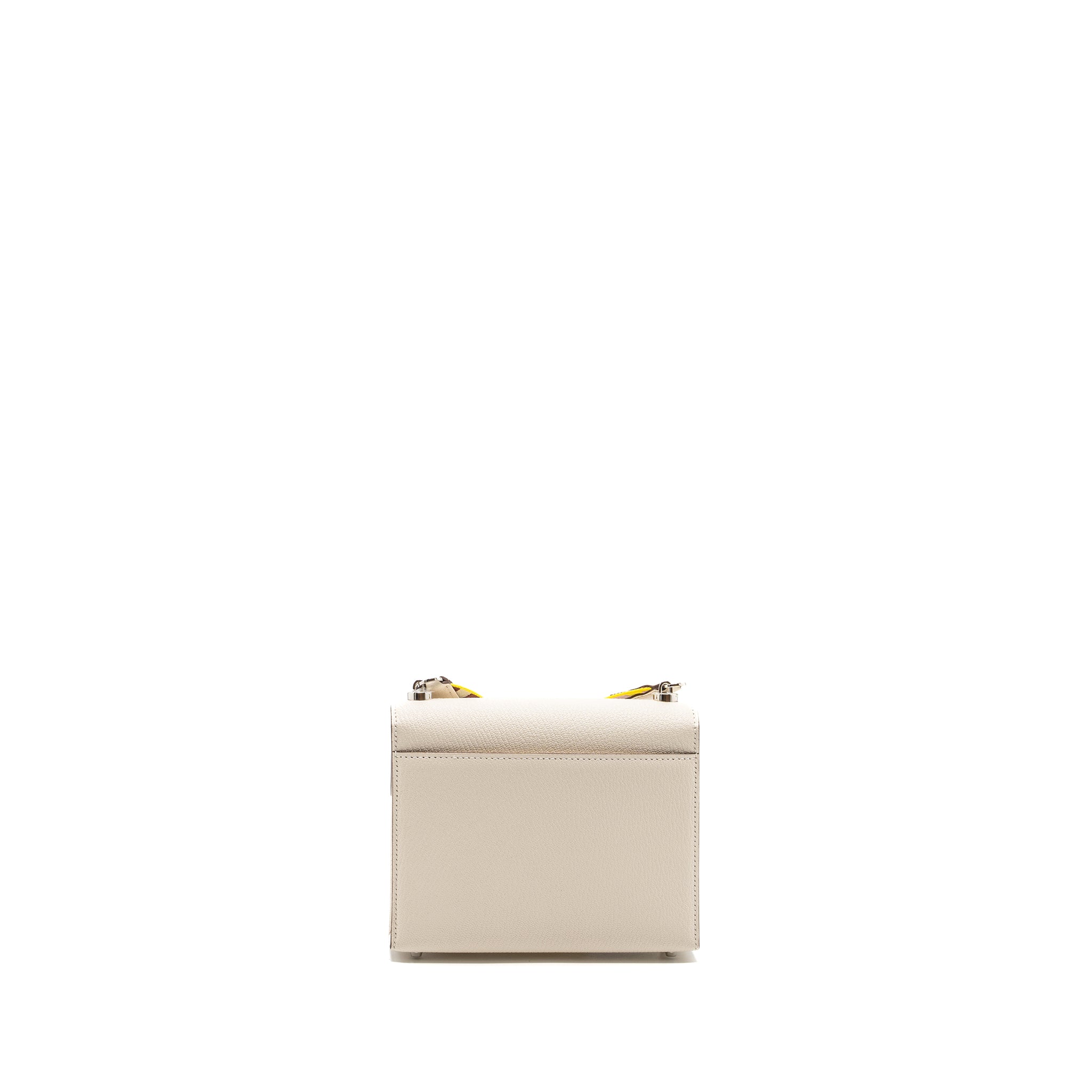 HERMES MINI VERROU CHEVRE MYSORE NATA / MULTICOLOR STRAP SHW