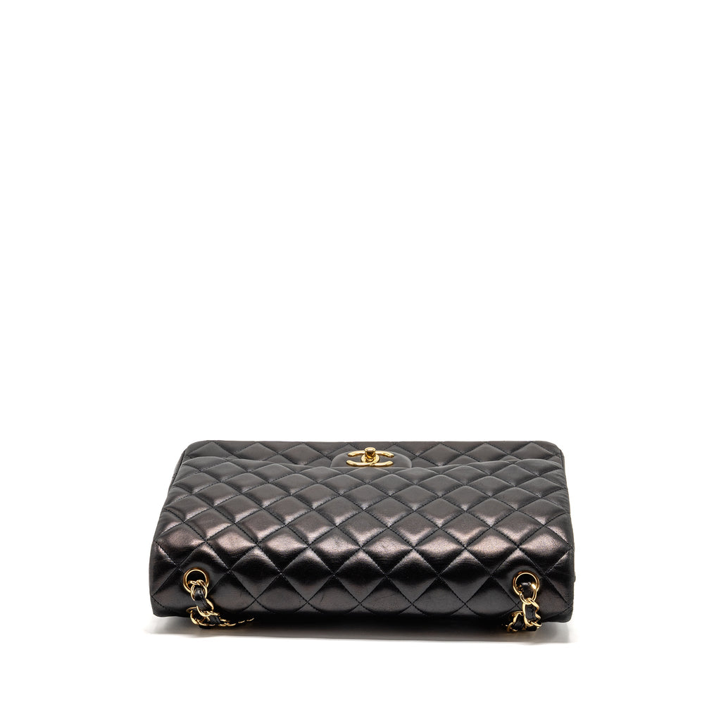 CHANEL MAXI CLASSIC DOUBLE FLAP BAG LAMBSKIN BLACK GHW