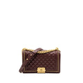 CHANEL MEDIUM BOY BAG LIMITED EDITION CAVIAR BURGUNDY GHW(MICROCHIP)