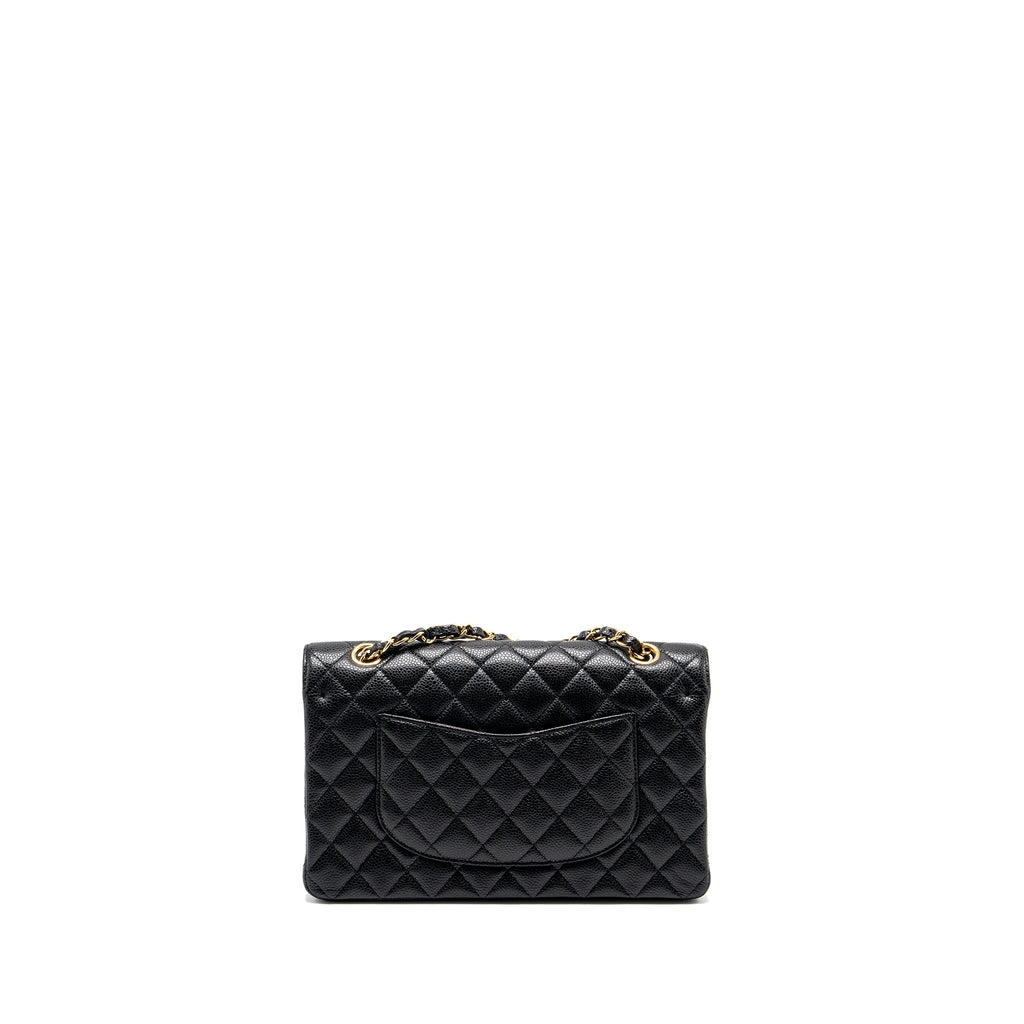 CHANEL MEDIUM CLASSIC DOUBLE FLAP BAG CAVIAR BLACK GHW