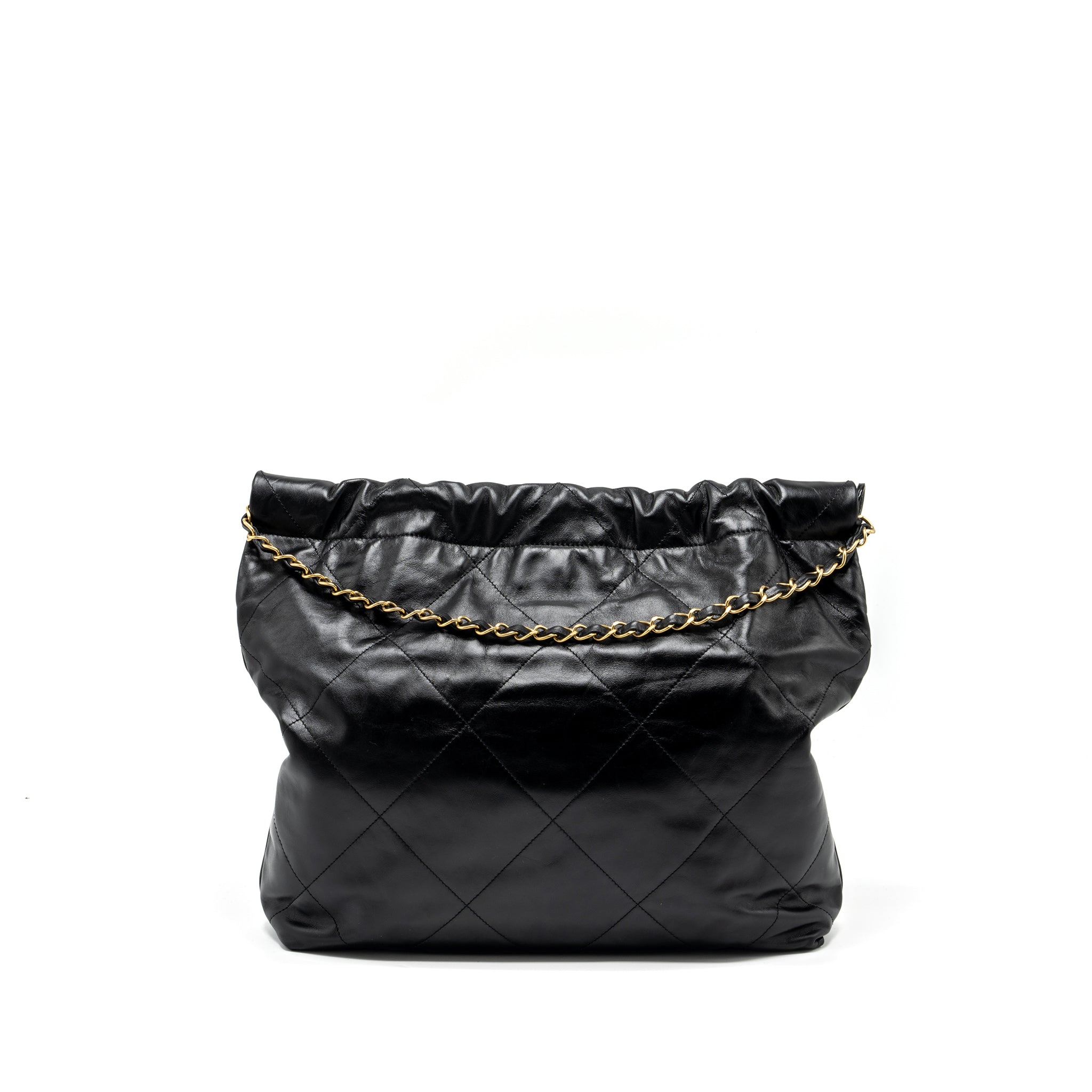 CHANEL MEDIUM 22 BAG CALFSKIN BLACK GHW (MICROCHIP)