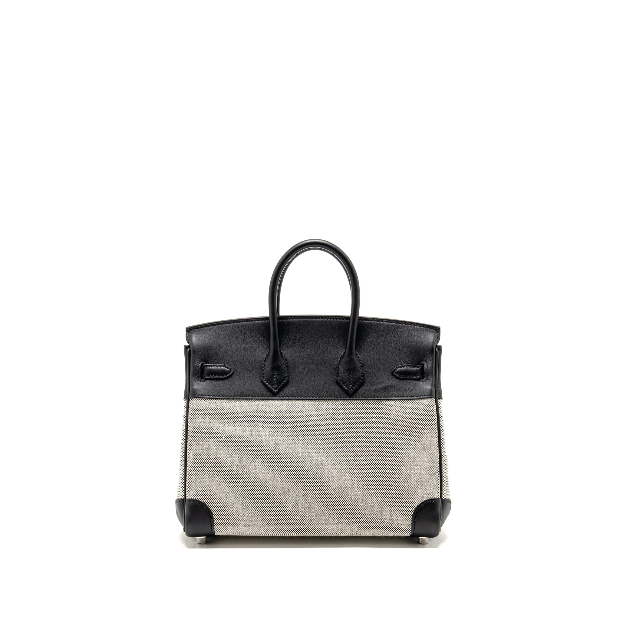 HERMES BIRKIN 25 TOILE SWIFT/CANVAS ECRU-NOIR/NOIR SHW
