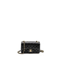 CHANEL MINI RECTANGULAR FLAP BAG LAMBSKIN BLACK LGHW (MICROCHIP)