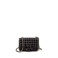 CHANEL 23K FLOWER BOMB MINI RECTANGULAR FLAP BAG TWEED BLACK/PINK LGHW (MICROCHIP)