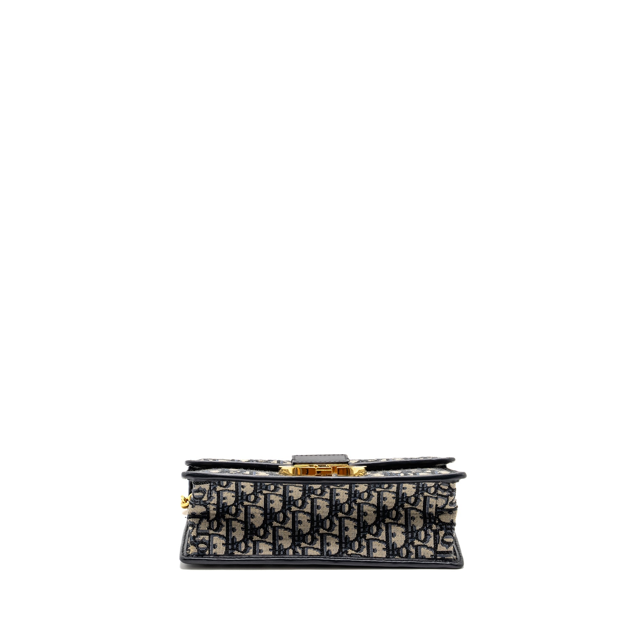 DIOR 30 MONTAIGNE CHAIN BAG OBLIQUE JACQUARD BLUE GHW