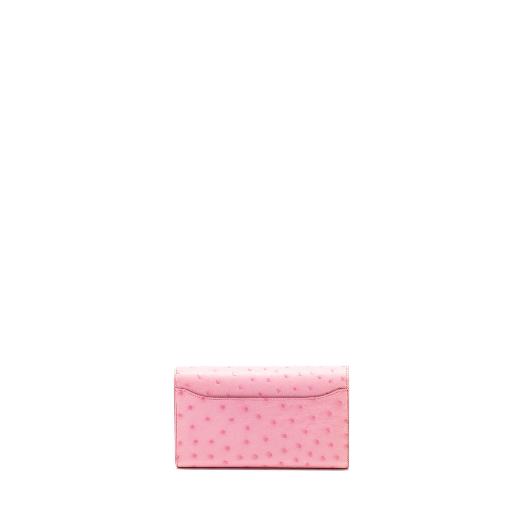 HERMES CONSTANCE TO GO OSTRICH BUBBLEGUM PINK SHW