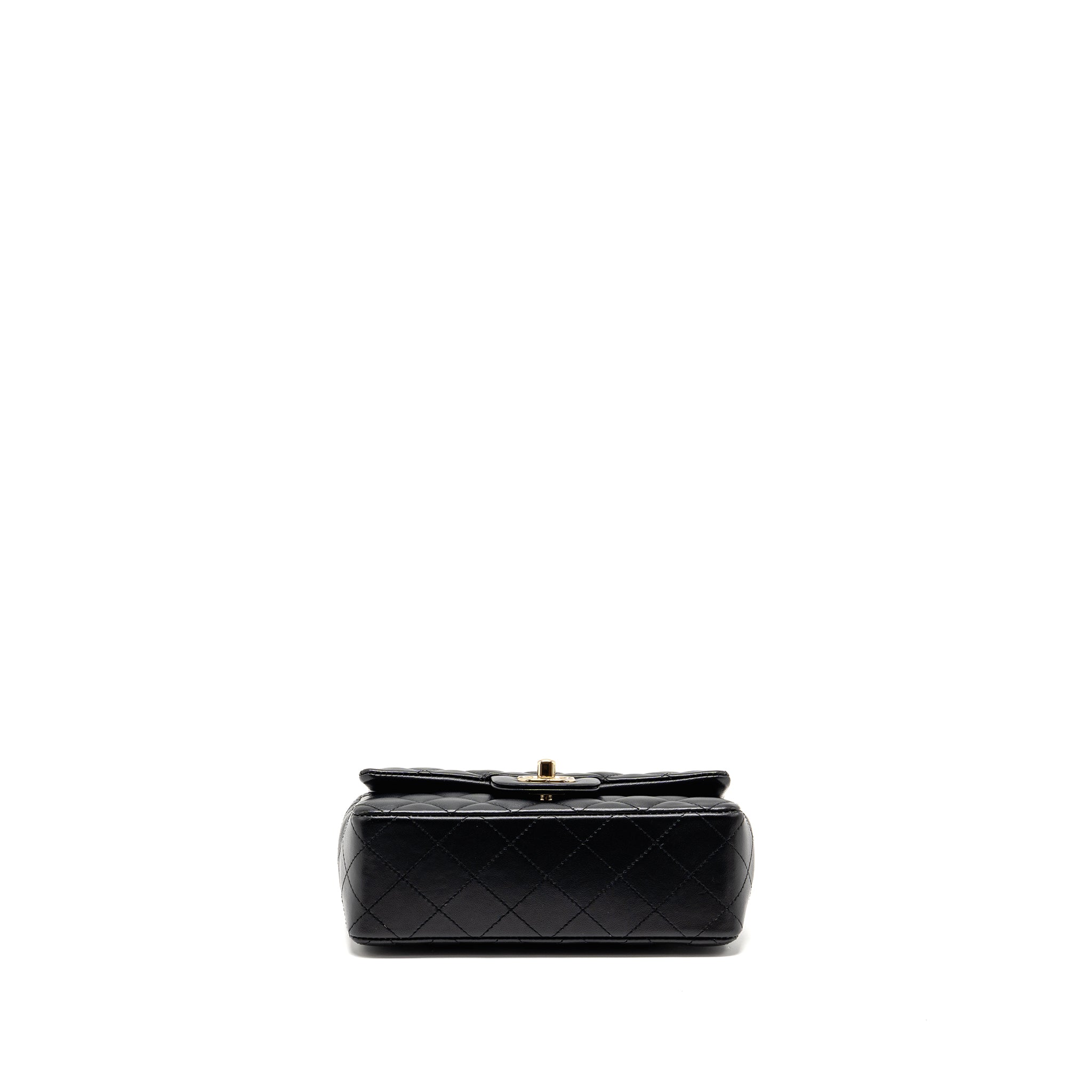 CHANEL MINI RECTANGULAR FLAP BAG LAMBSKIN BLACK LGHW