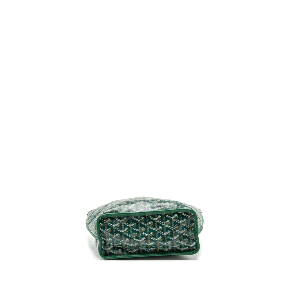 GOYARD MINI ANJOU TOTE BAG GOYARDLINE CANVAS / LEATHER GREEN SHW