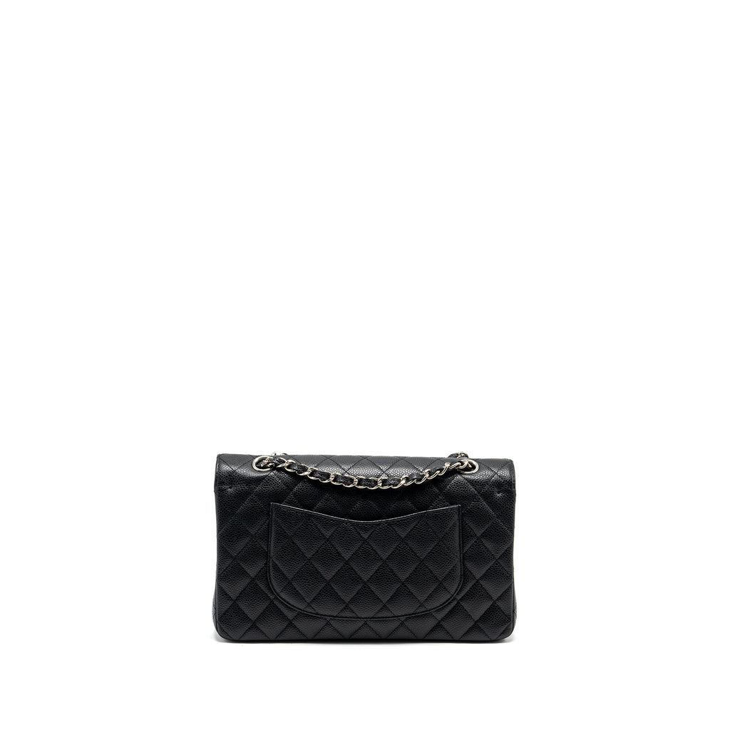 CHANEL MEDIUM CLASSIC DOUBLE FLAP BAG CAVIAR BLACK SHW