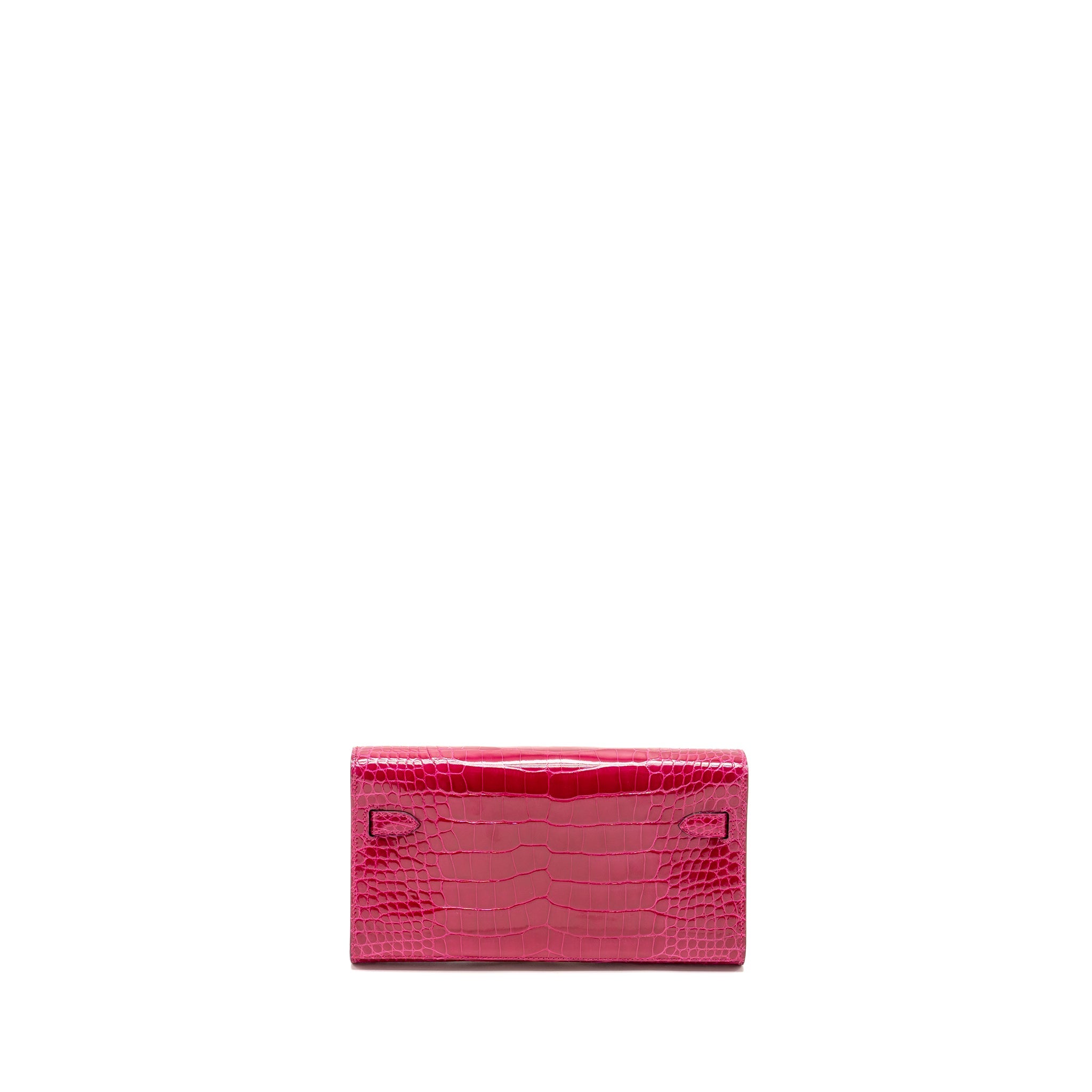HERMES KELLY TO GO SHINY ALLIGATOR MISSISSIPPIENSIS ROSE MEXICO GHW
