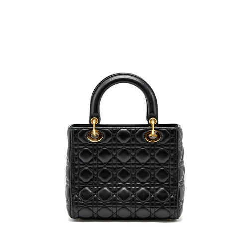 DIOR MEDIUM LADY DIOR LAMBSKIN BLACK GHW
