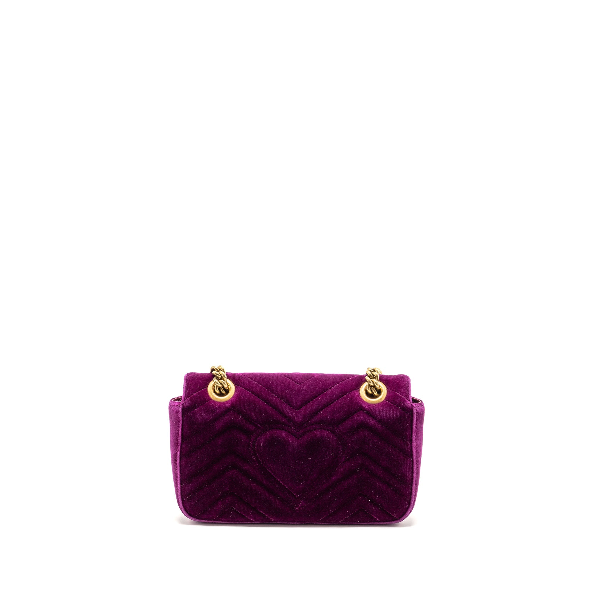 GUCCI MINI GG MARMONT SHOULDER BAG VELVET HOT PINK GHW