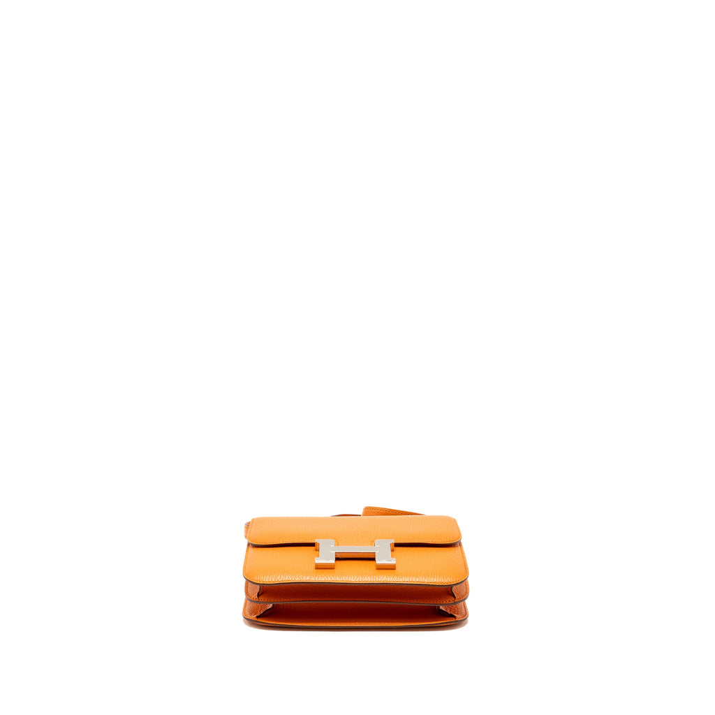 HERMES MINI CONSTANCE CHEVRON MYSORE ORANGE / ROSE AZALEE SHW