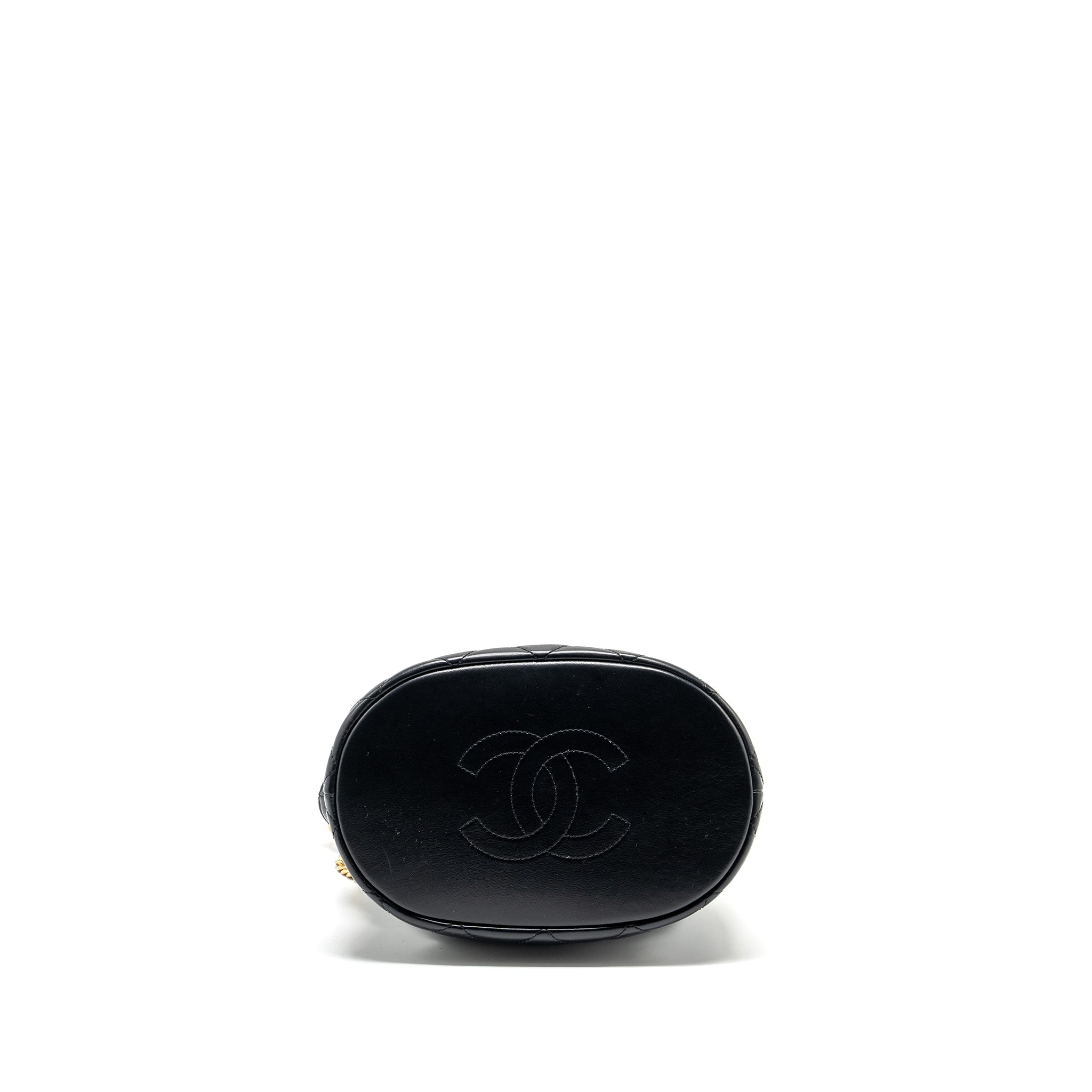 CHANEL 22P DRAWSTRING BUCKET BAG LAMBSKIN BLACK GHW (MICROCHIP)