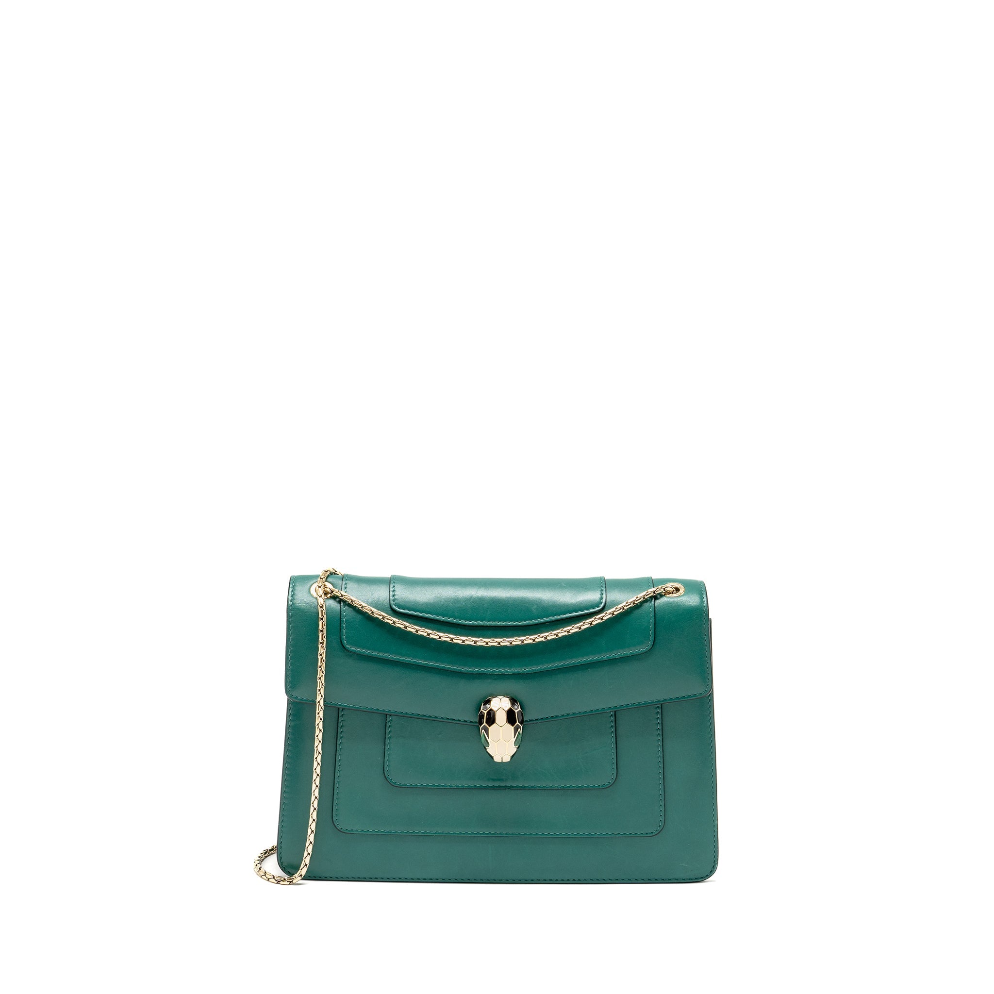 BVLGARI SERPENTI FOREVER BAG CALFSKIN GREEN LGHW