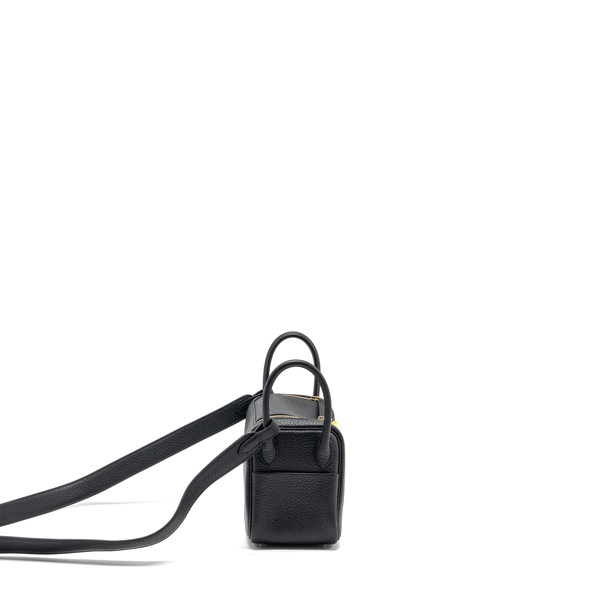 HERMES MINI LINDY CLEMENCE BLACK GHW