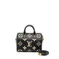 LOUIS VUITTON SPEEDY 25 BANDOULIERE BICOLOR MONOGRAM EMPREINTE BLACK GHW