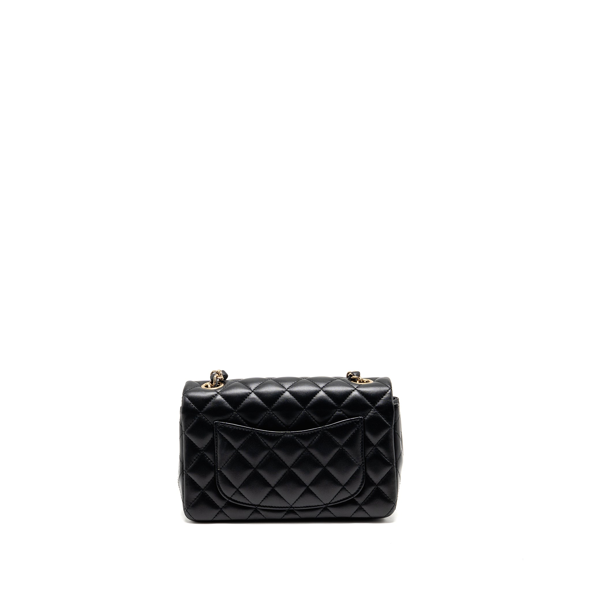 CHANEL MINI RECTANGULAR FLAP BAG LAMBSKIN BLACK LGHW