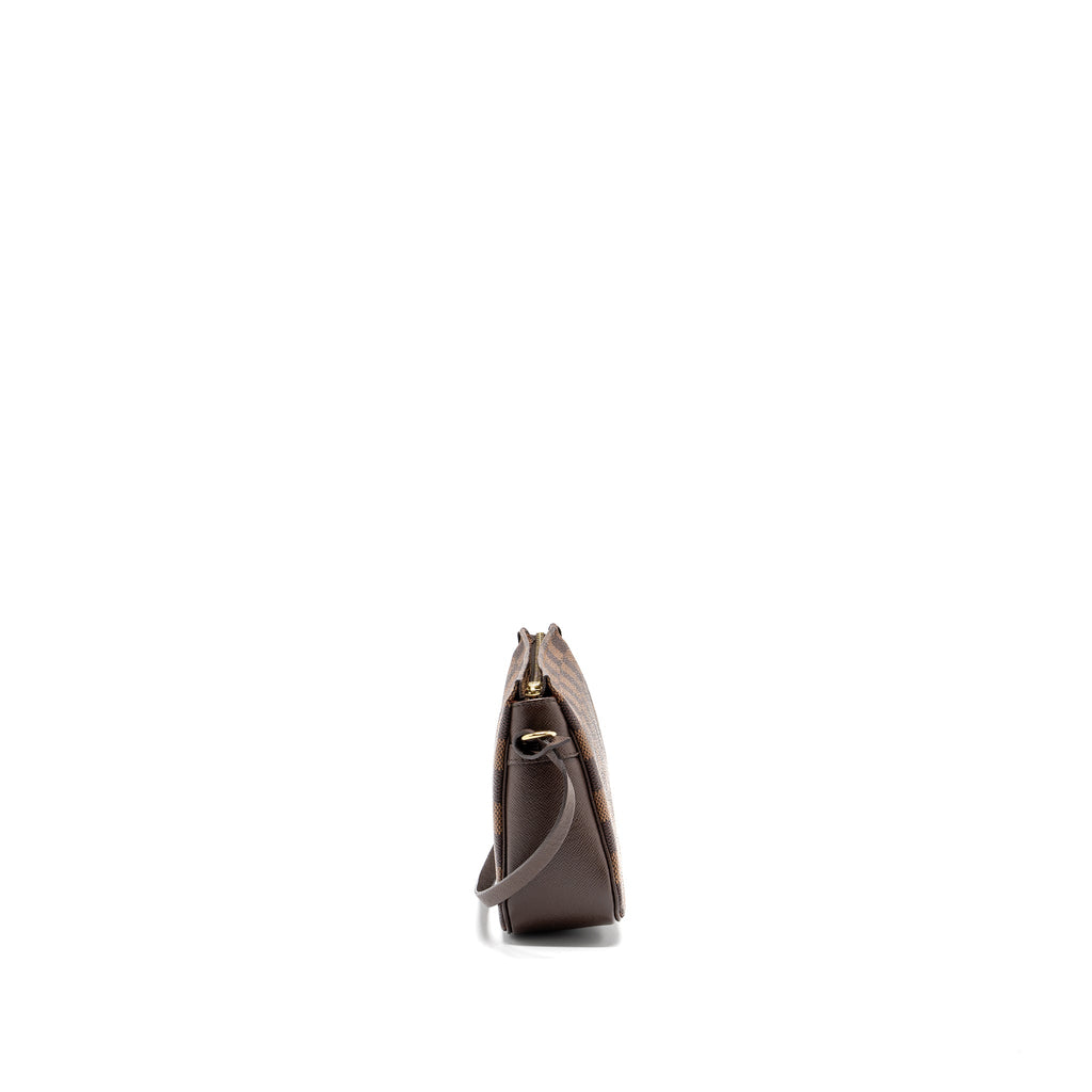 LOUIS VUITTON VINTAGE SQUARE SHOULDER BAG DAMIER EBENE GHW