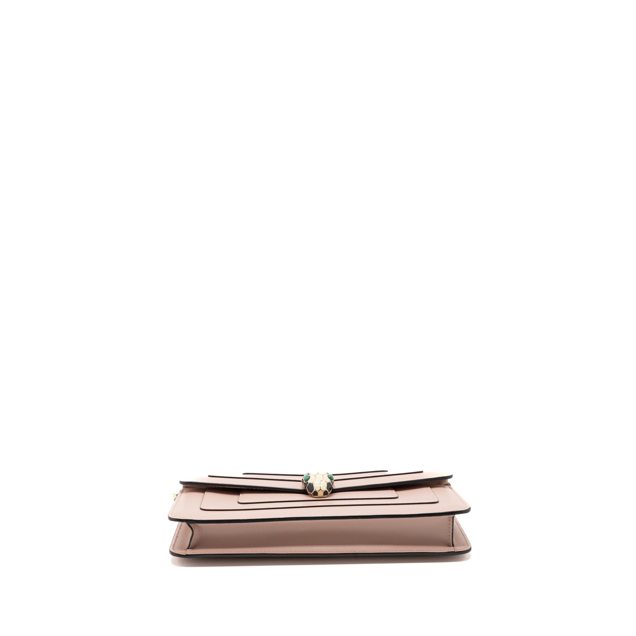 BVLGARI SERPENTI FOREVER CLUTCH WITH CHAIN CALFSKIN PINK LGHW