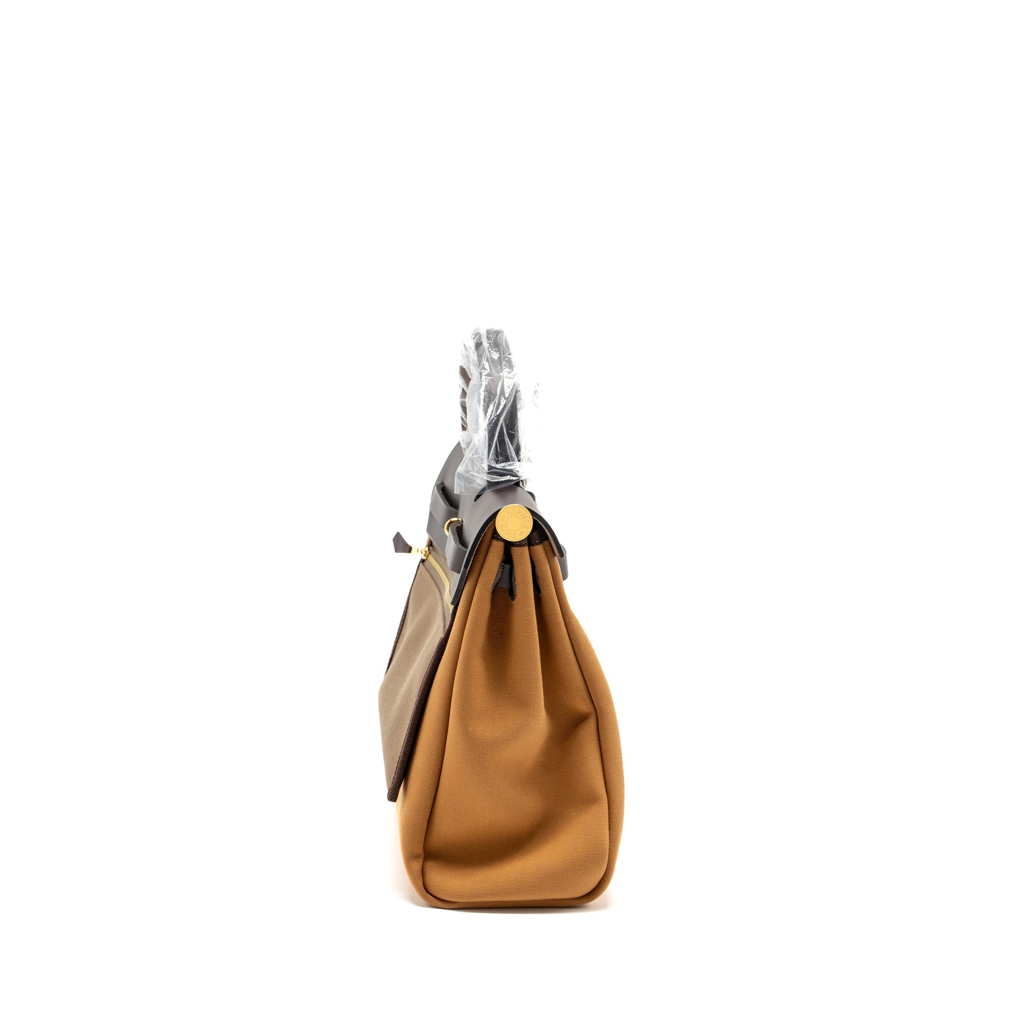 HERMES HERBAG 31 ZIP BAG CANVAS / HUNTER DUNE/ETOUEP/EBENE GHW