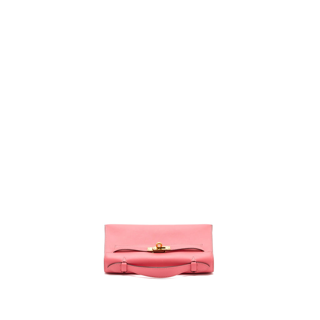 HERMES KELLY POCHETTE SWIFT ROSE AZALEE GHW