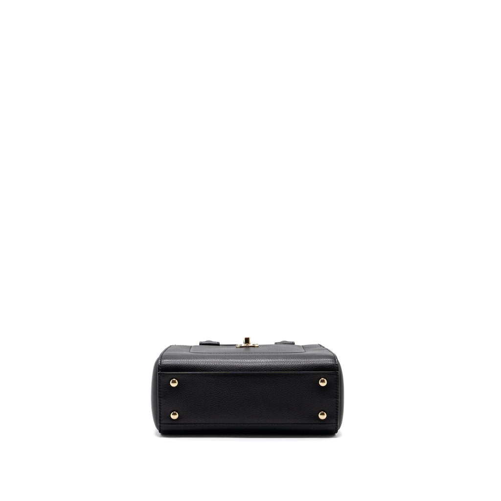 CHANEL TOP HANDLE SMALL TOTE BAG GRAINED CALFSKIN BLACK LGHW