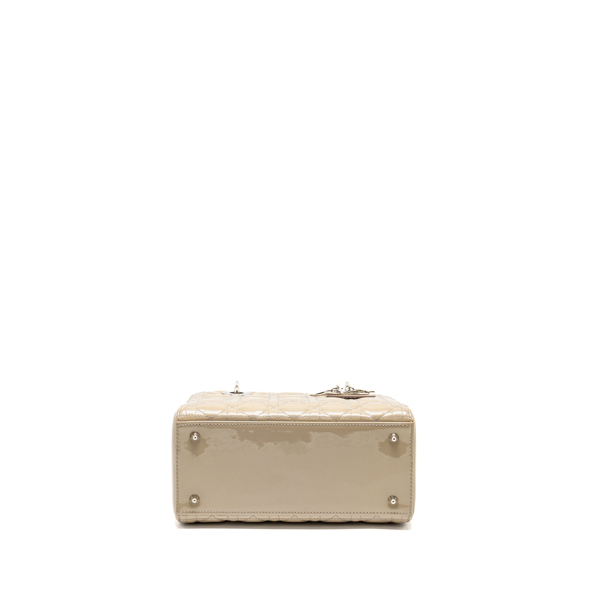DIOR MEDIUM LADY DIOR PATENT BEIGE SHW