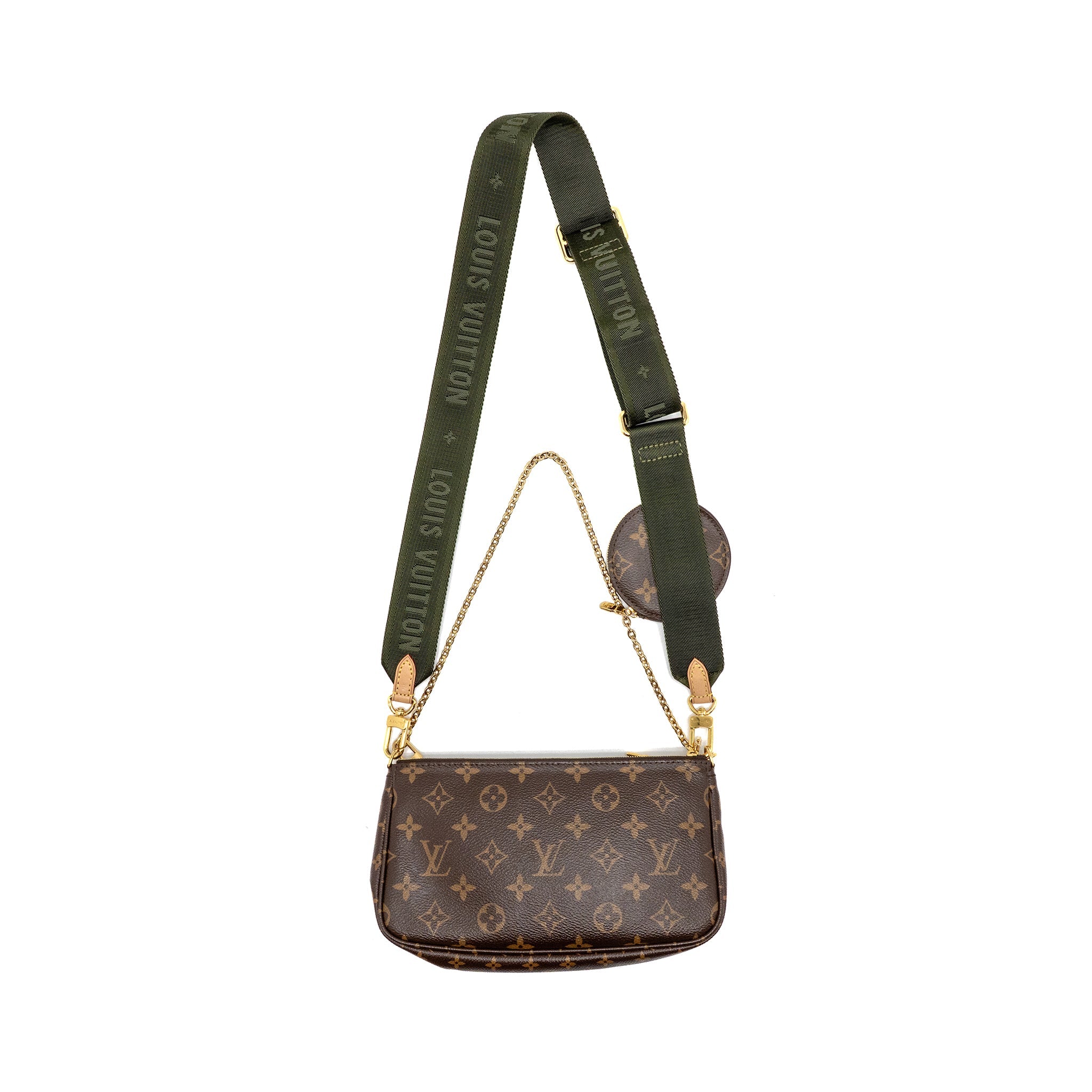 LOUIS VUITTON MULTI POCHETTE ACCESSOIRES MONOGRAM CANVAS KHAKI GHW