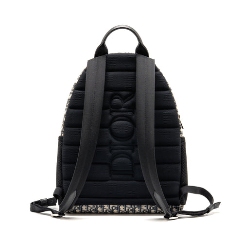 DIOR MEN’S BACKPACK DIOR OBLIQUE CANVAS / CALFSKIN BLUE / BLACK SHW